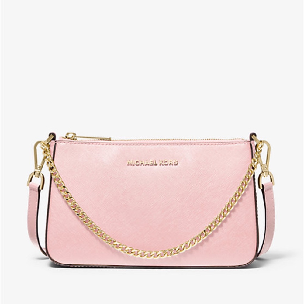 MICHAEL KORS 100% Leather Crossbody Bag, Bright Red w/ Gold Accents - Picture 6 of 8
